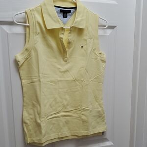 Tommy Hilfiger Women's Light Yellow Sleeveless Polo